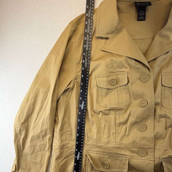 Lane Bryant Womens Utility Jacket 22/24 Button Collared Shacket Cotton Field Tan - Picture 9 of 13